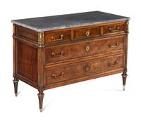 A Directoire Mahogany Marble-Top Commode