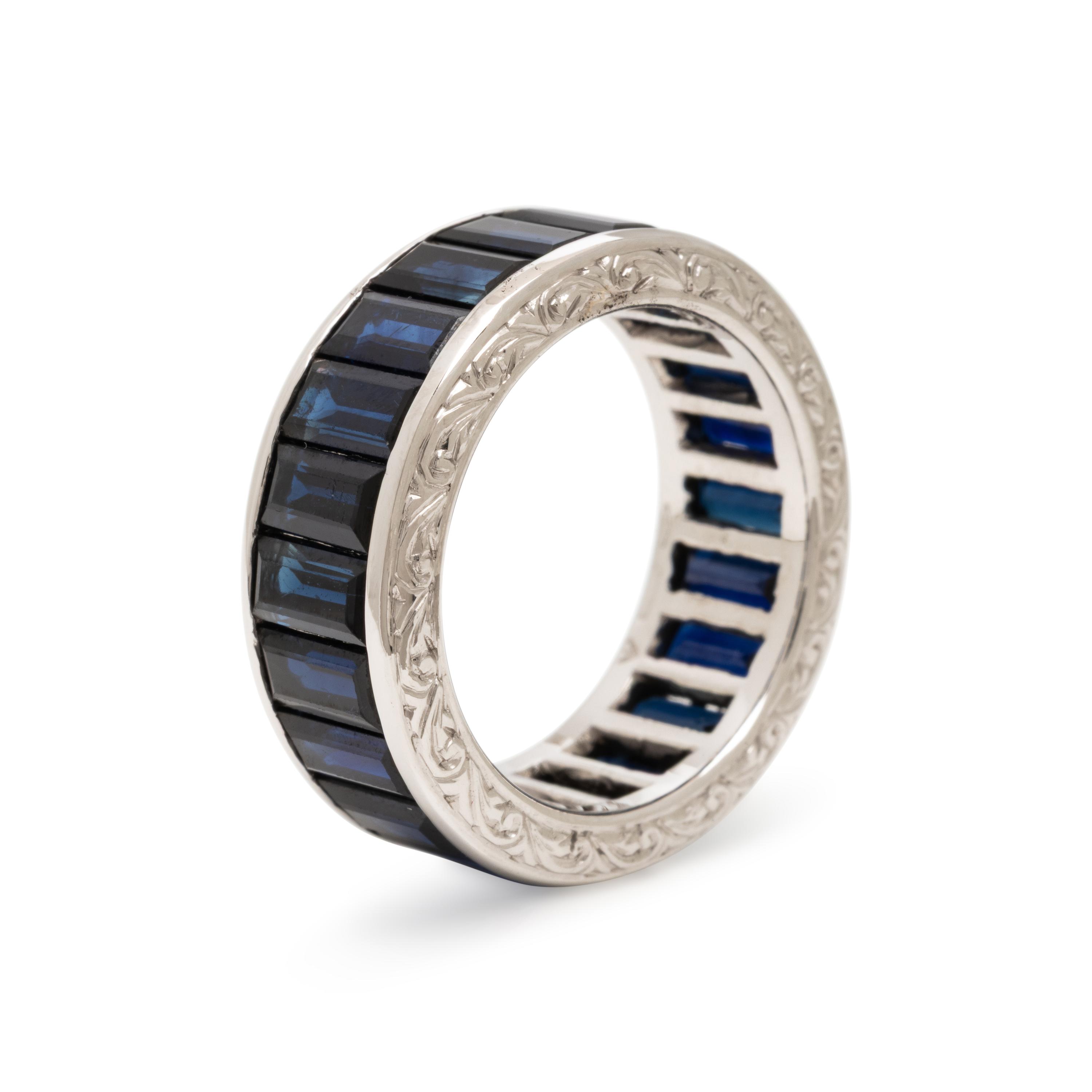 Sapphire and White Gold Eternity Band