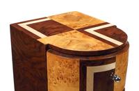 A Pair of Art Deco Style Various Woods Bedside Cabinets