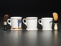 Three Porcelain Occupational Shaving Mugs