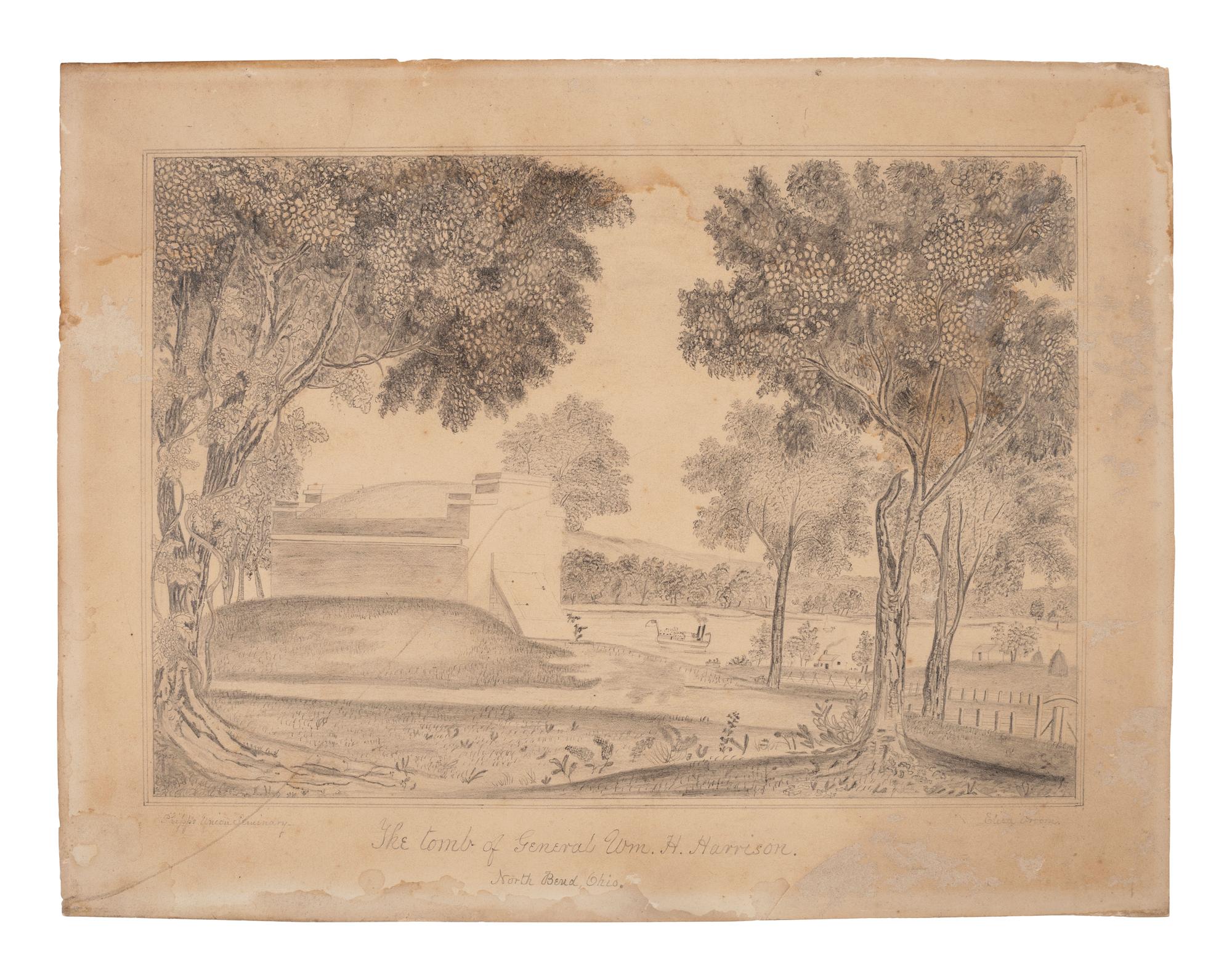 [HARRISON, William Henry]. Folk art memorials to William Henry Harrison, comprising: