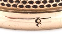 An American 14-Karat Yellow Gold Thimble, Carter, Gough & Co., Newark, NJ, the knurled top and body above a plain rim with an engraved