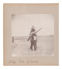 [NATIVE AMERICANS]. A group of 14 photographs of Native American subjects in South Dakota, incl. Red Cloud, Spotted Elk, Flat Iron, and White Deer. Ca 1900.