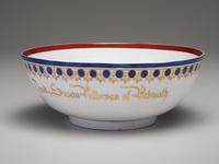 A Parcel Gilt and Painted Porcelain Ship Captain's Bowl