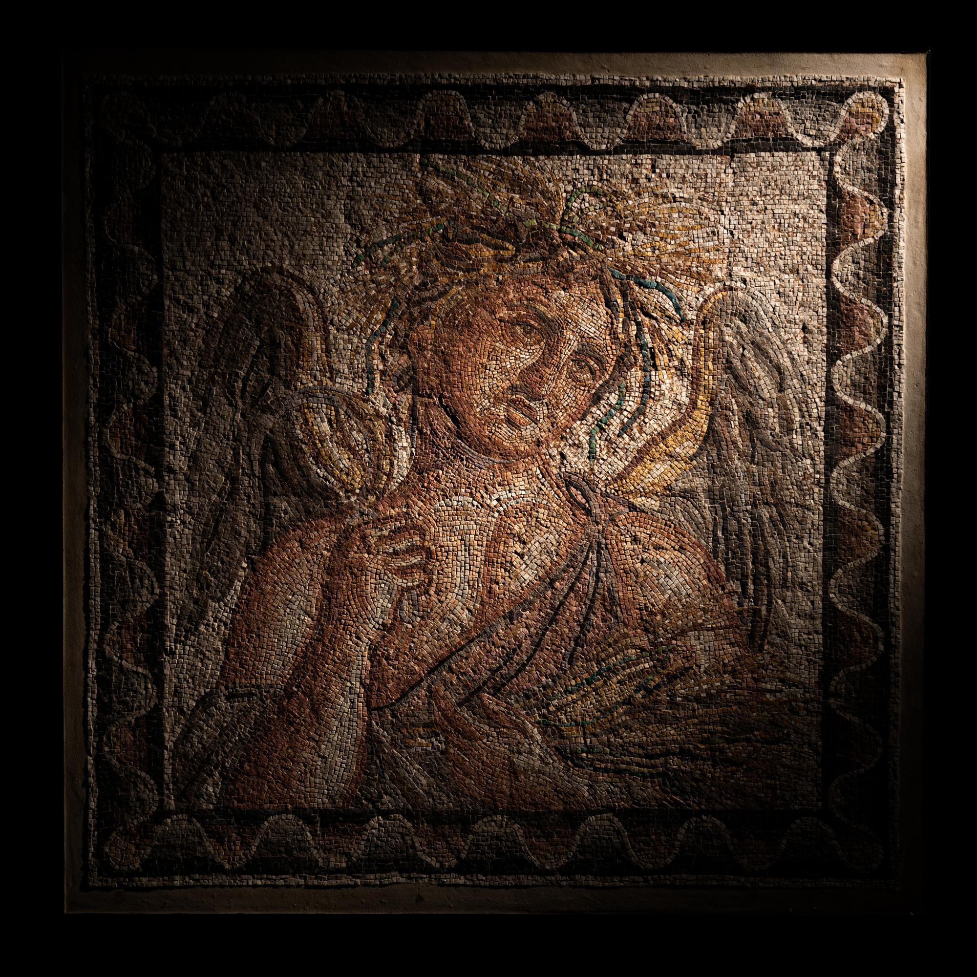 A Roman Mosaic Panel Depicting Summer