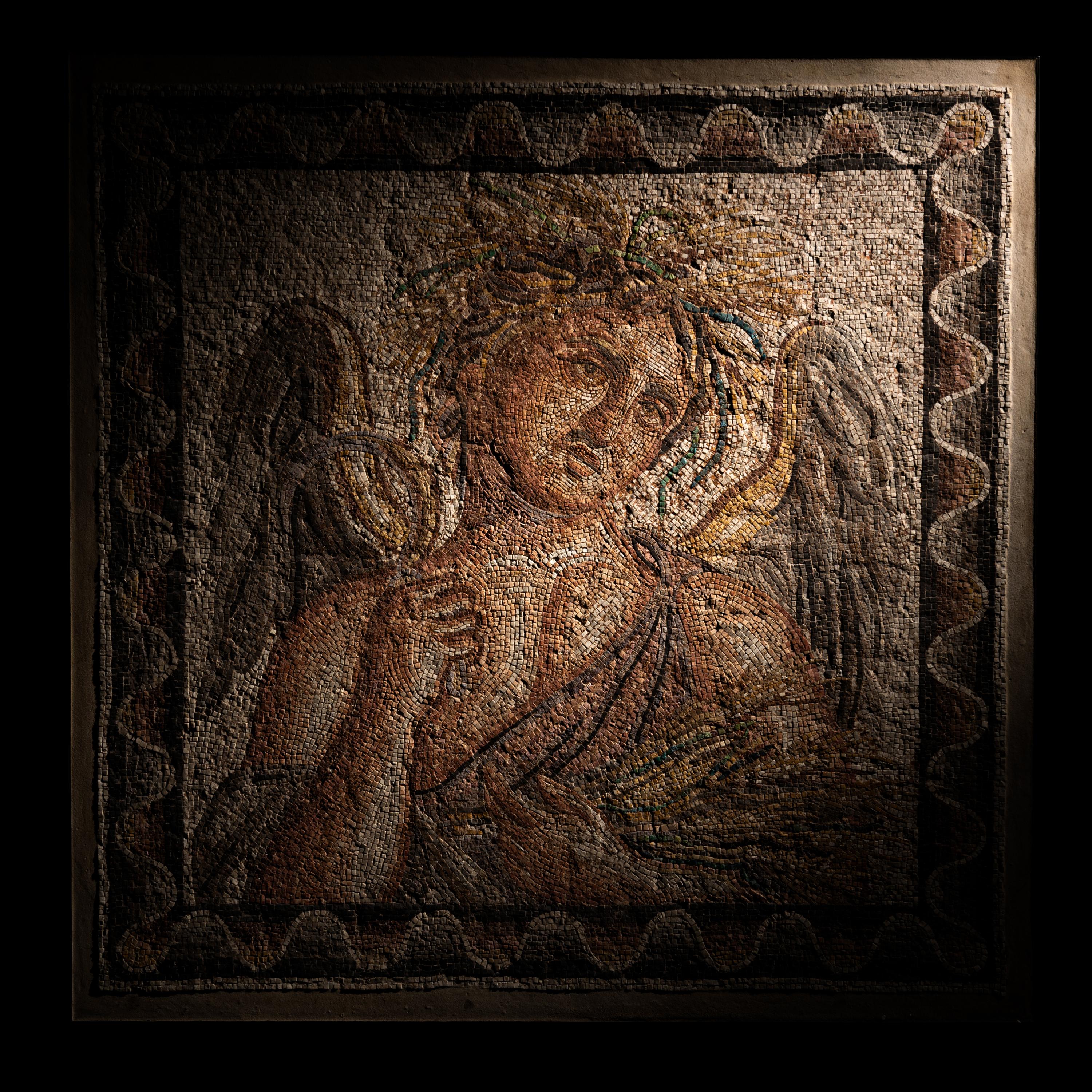 A Roman Mosaic Panel Depicting Summer