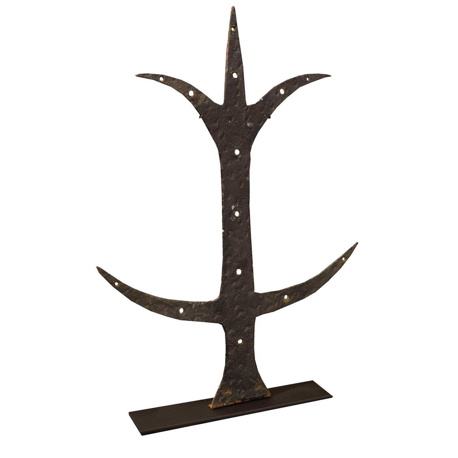 A Wrought Iron Decorative Strap Hinge 14" W x 3" D x 26.5" H — United States, 19th Century