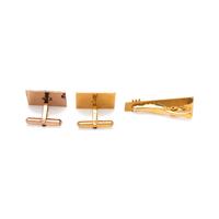 COLLECTION OF YELLOW GOLD ASIAN MOTIF ACCESSORIES