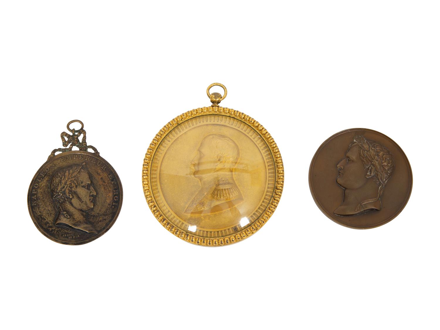 Three Bronze Portrait Medallions of Napoleon Bonaparte