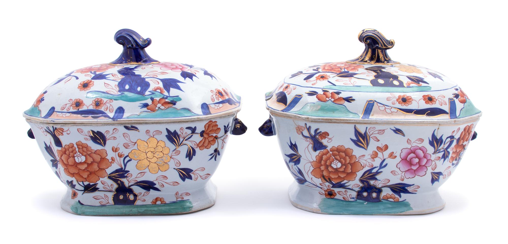 A Pair of Mason's Ironstone Japan Pattern Tureens and Covers