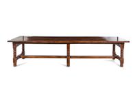 A Spanish or Portuguese Walnut Trestle Table