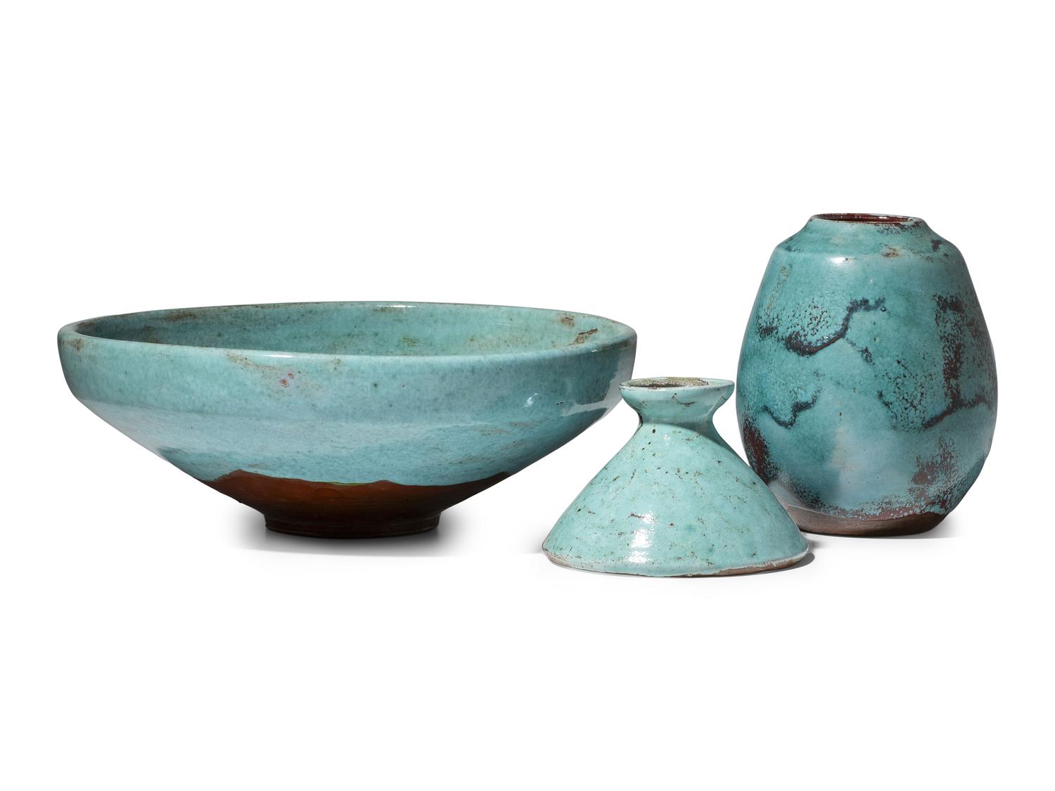 Three Jugtown Pottery Chinese Vessels