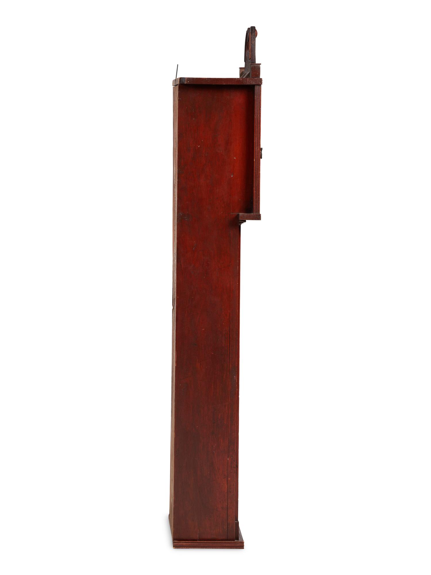 A Federal Red-Stained Pine Half-Clock