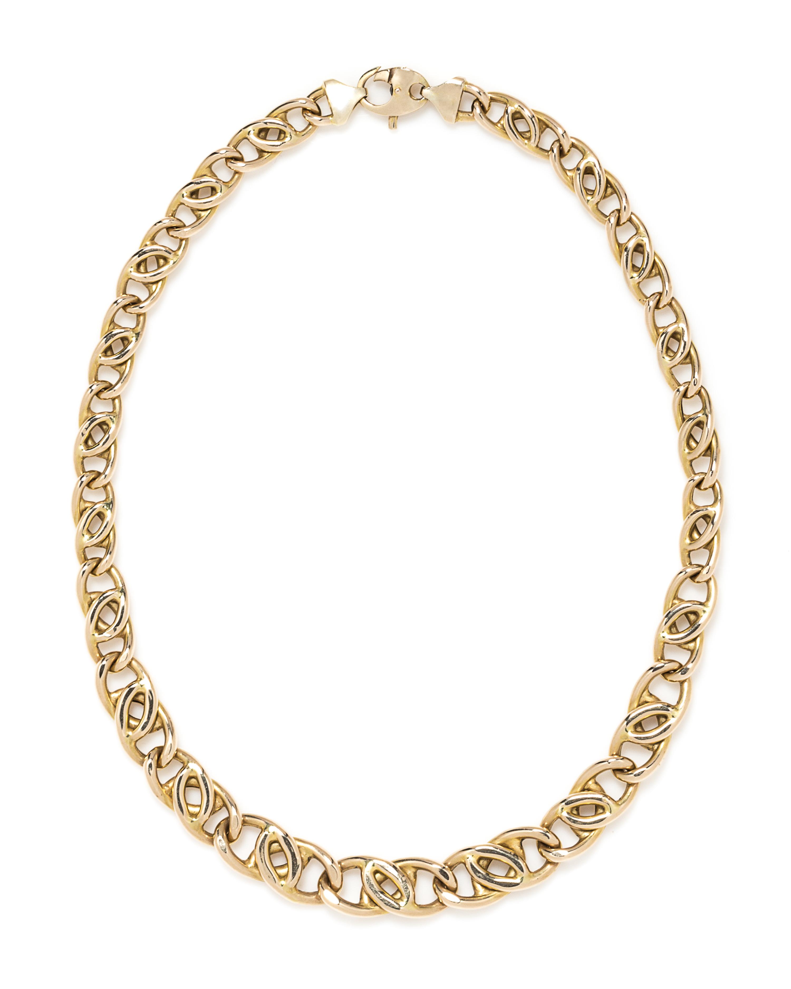 A 14 Karat Yellow Gold Fancy Link Necklace, 18.40 dwts.