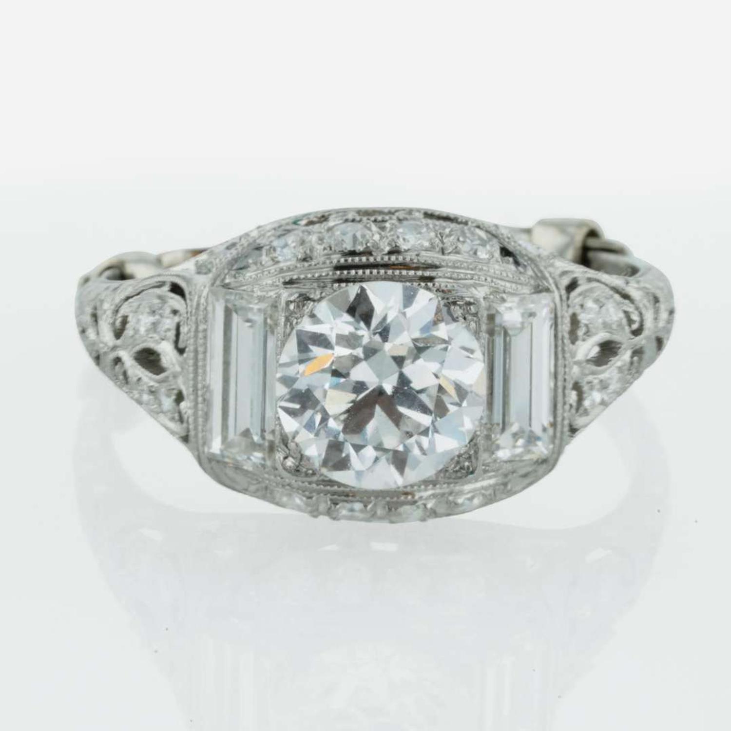 A Platinum and Diamond Ring