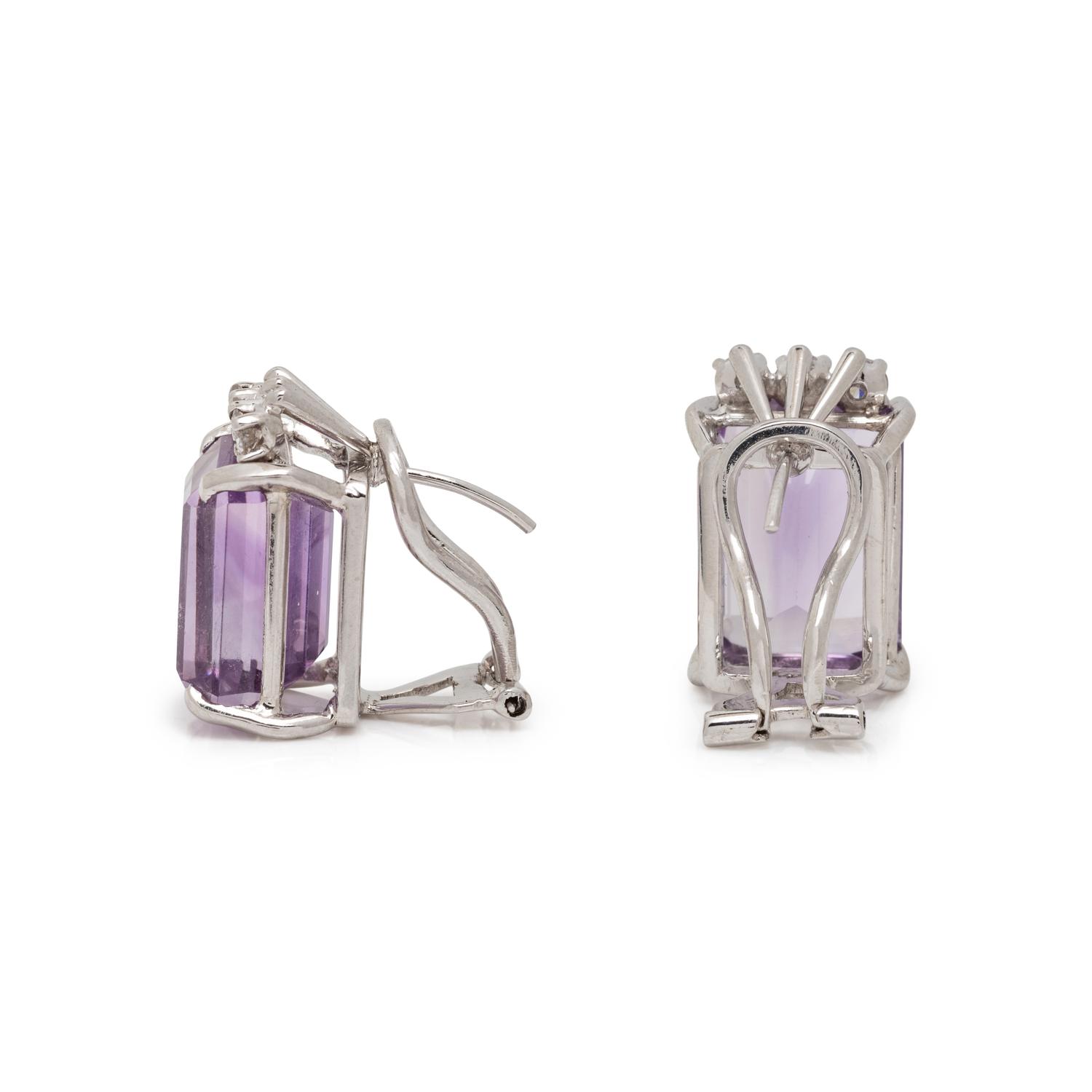 AMETHYST AND DIAMOND EARRINGS