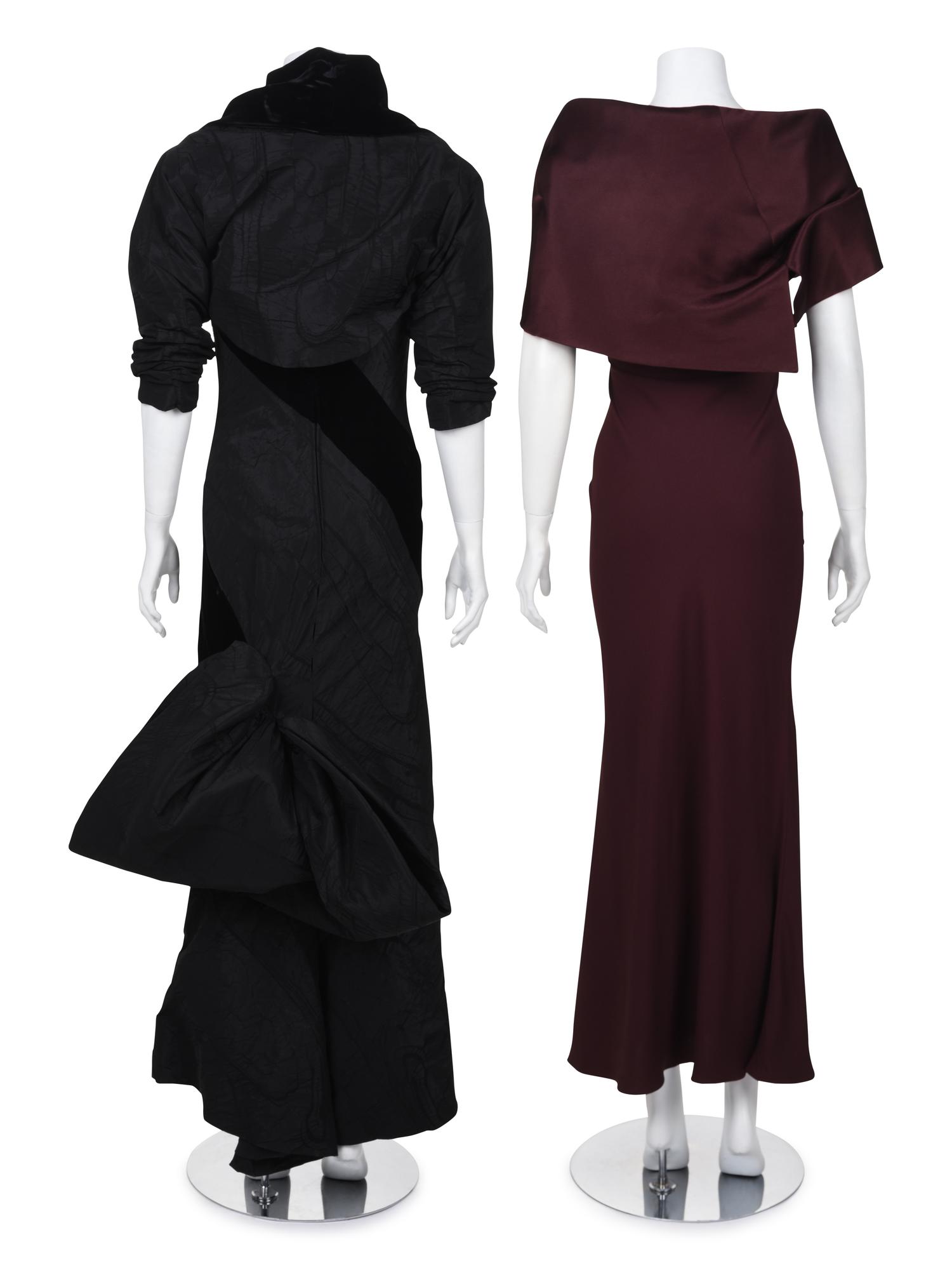 Two Designer Evening Dresses: One Bob Mackie and One John Galliano, 1990s