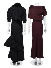 Two Designer Evening Dresses: One Bob Mackie and One John Galliano, 1990s