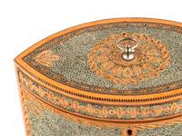 Two English Rolled-Paper Decorated Tea Caddies