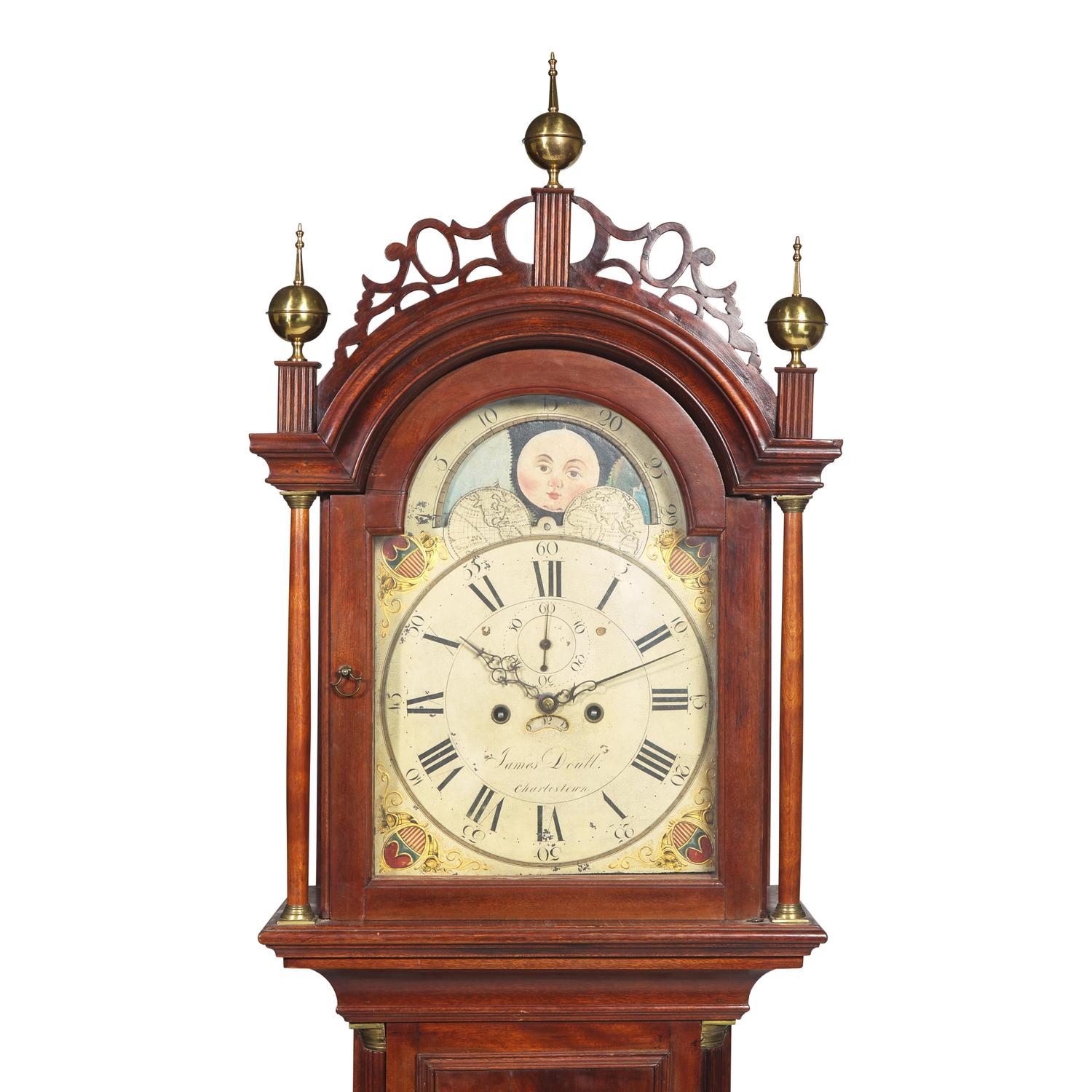 A Rare Federal Birch Tall Case Clock