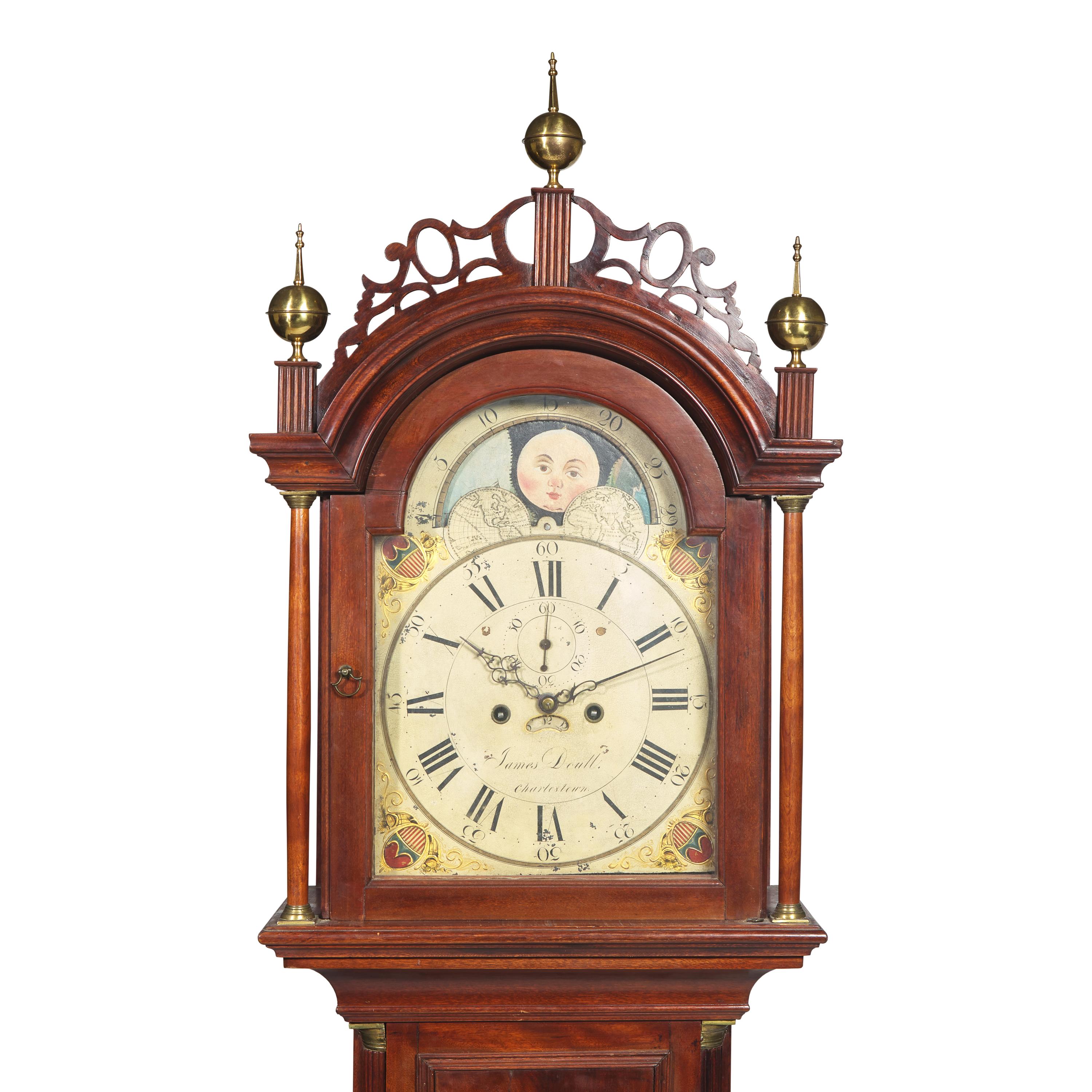 A Rare Federal Birch Tall Case Clock