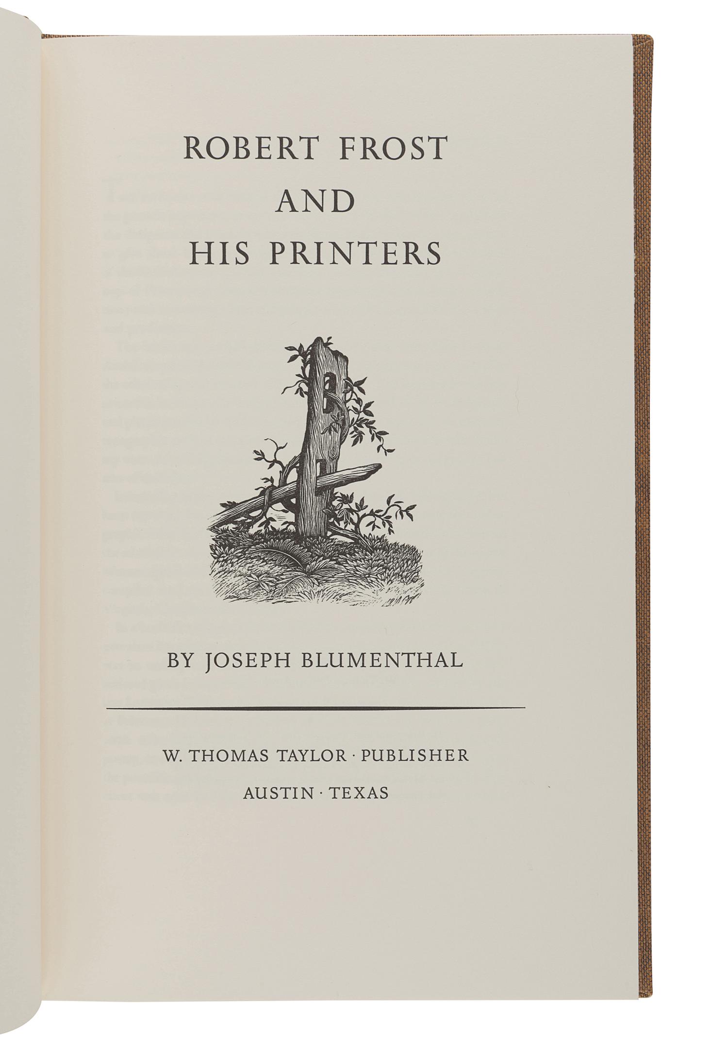 FROST, Robert (1874-1963). A group of 5 signed trade editions, comprising:
