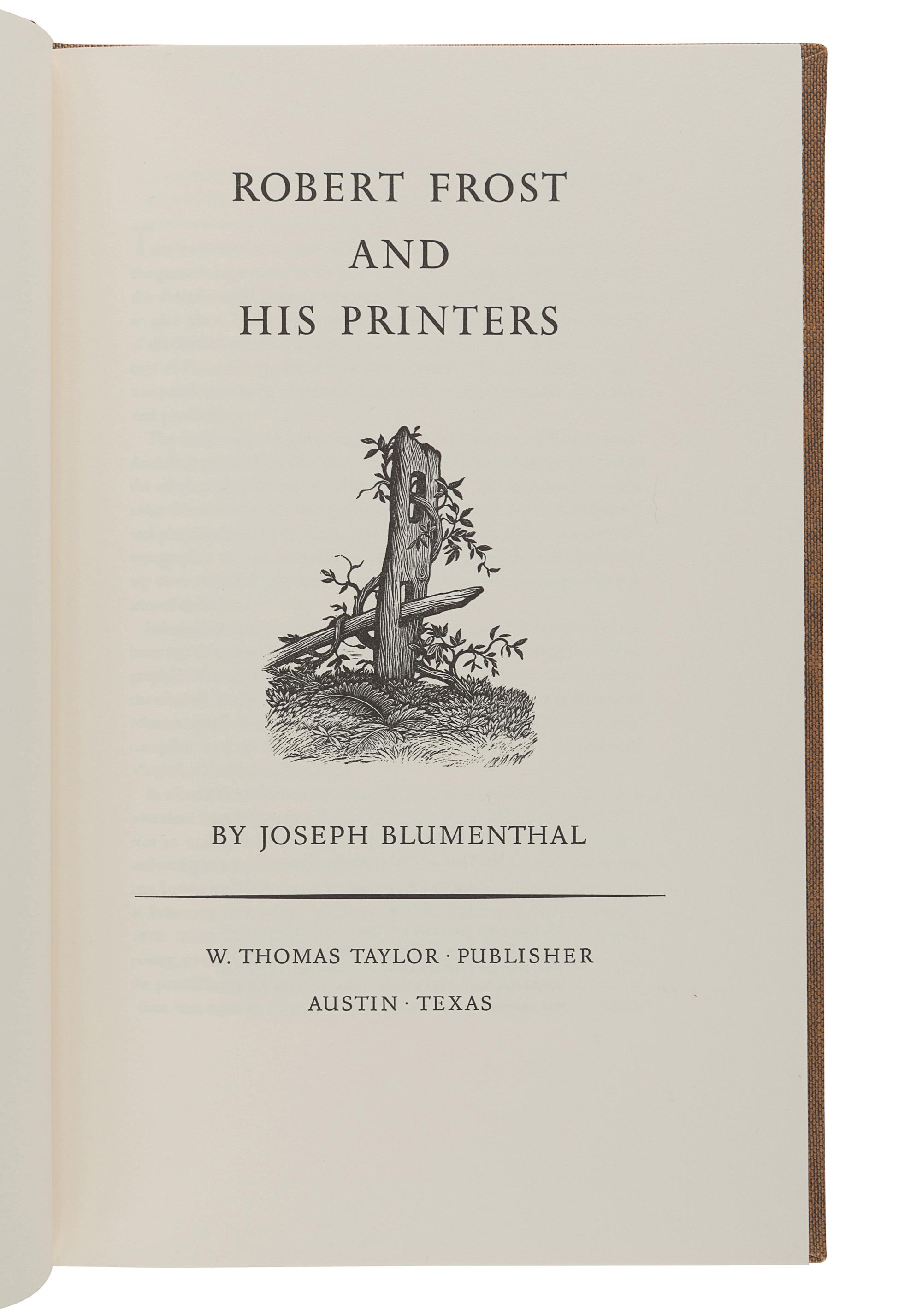 FROST, Robert (1874-1963). A group of 5 signed trade editions, comprising: