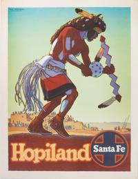 Four Santa Fe Railway Travel Posters Each 24 x 18 inches.