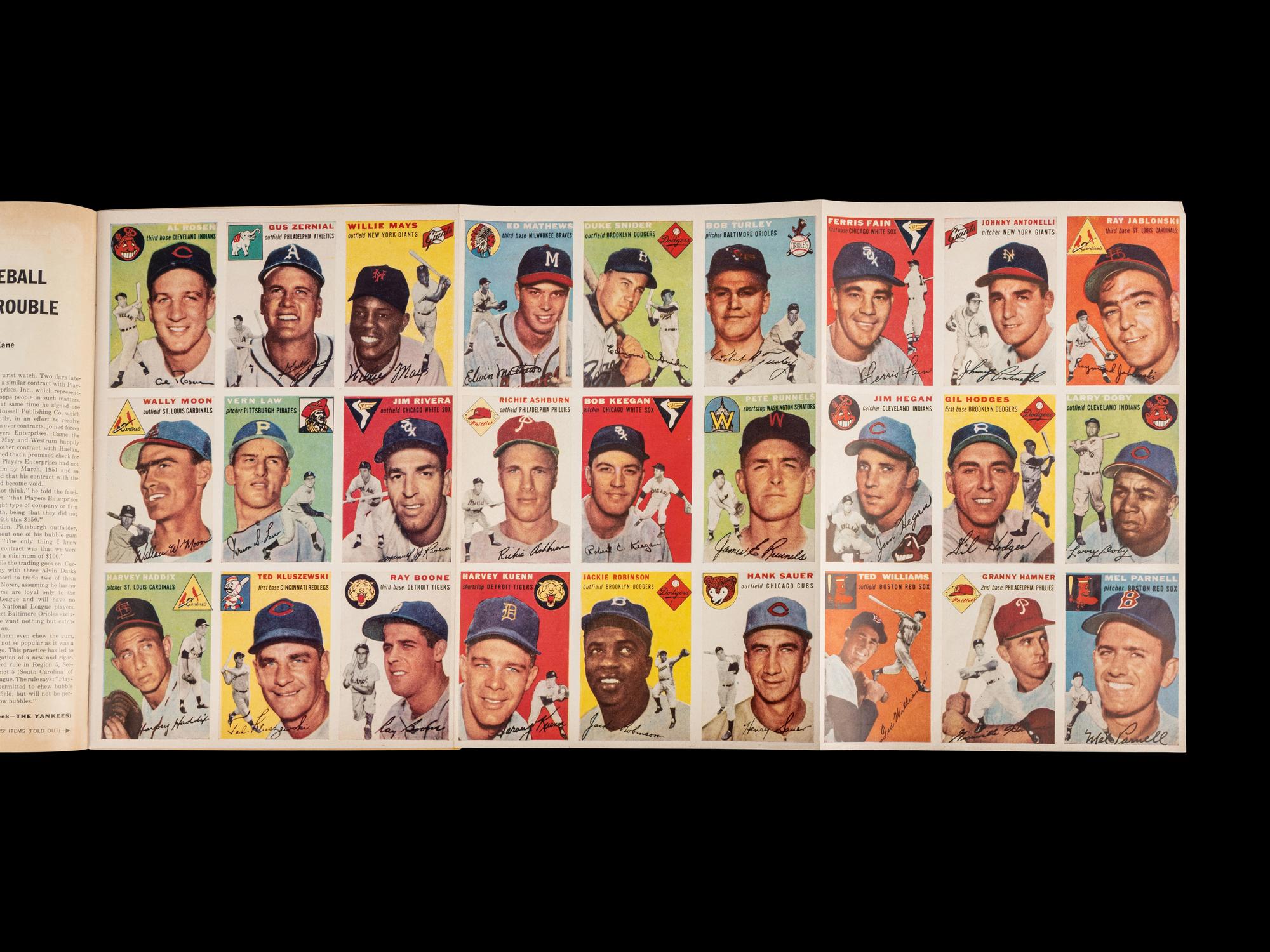 A 1954 First Issue of Sports Illustrated Magazine With Topps Baseball Card Insert