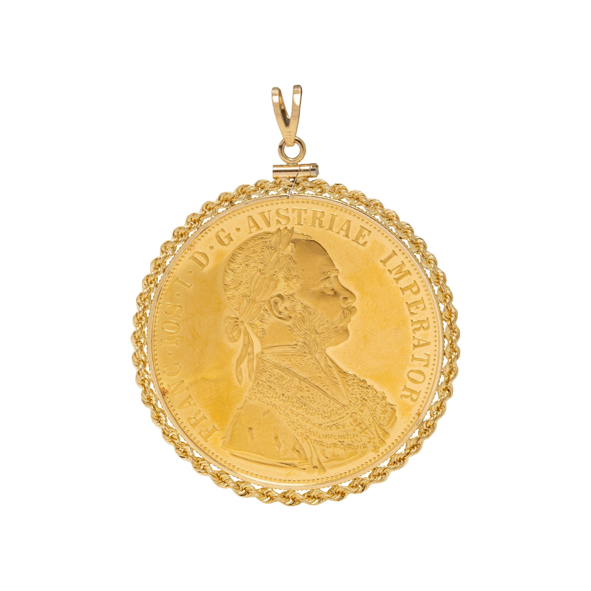 YELLOW GOLD AUSTRIAN COIN PENDANT