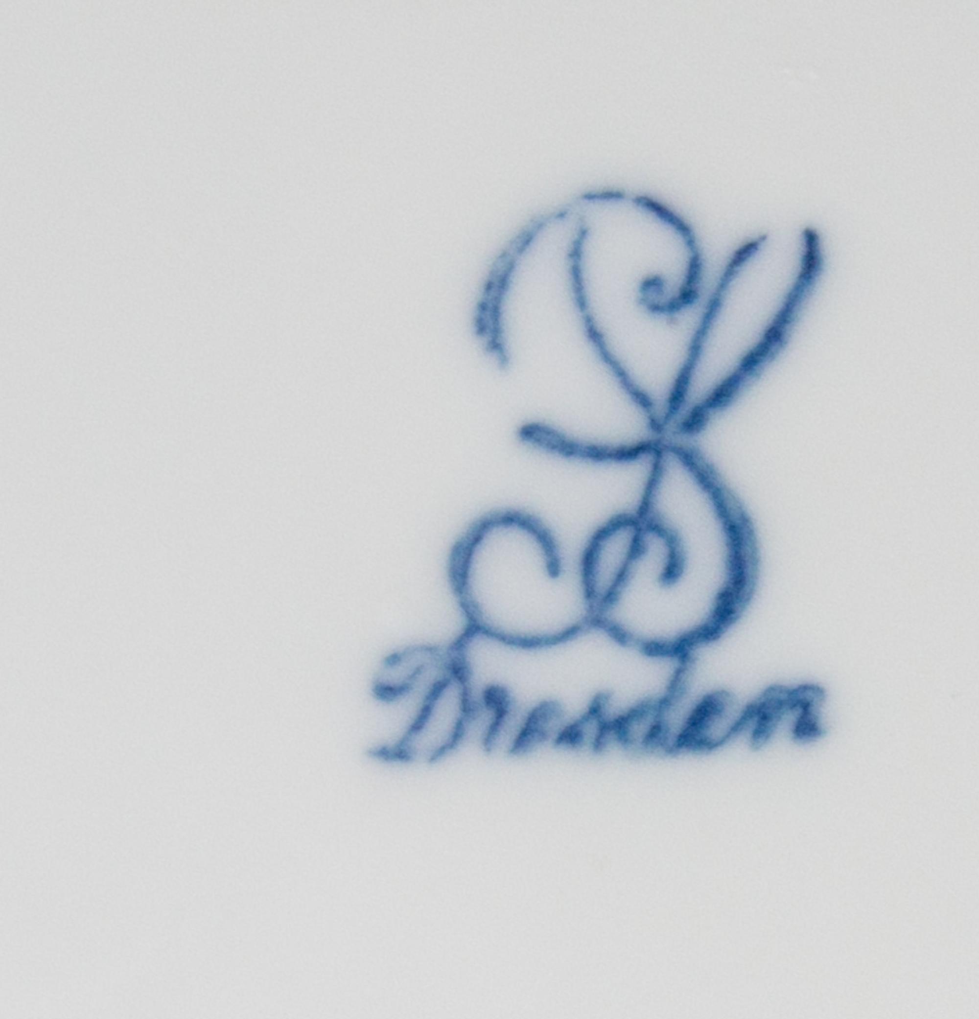 A Dresden Porcelain Pail Height 7 1/2 inches.