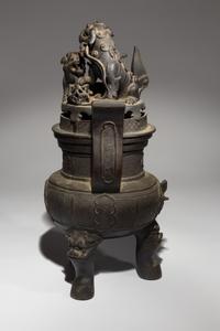 A Bronze Tripod Incense Burner and Cover