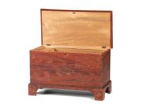 A Country Classical Grain Painted and Stencil Decorated Poplar Blanket Chest