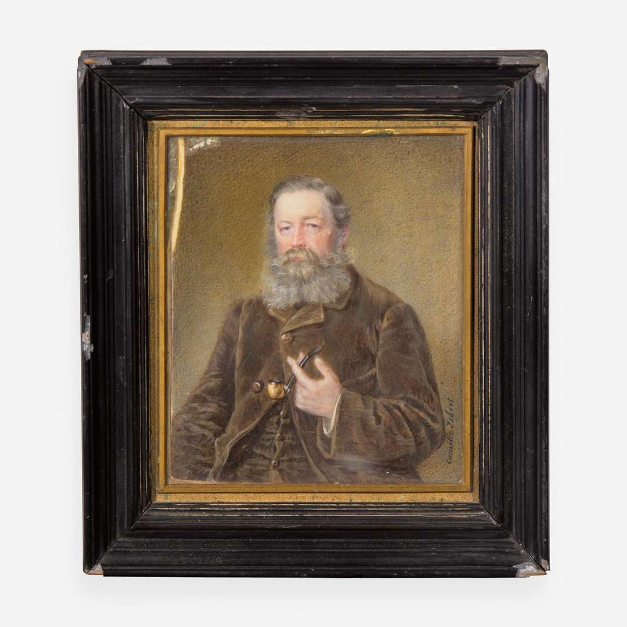 Camille Cornélie Isbert (French, 1825–1911) Miniature Portrait of Mr. Oscar Tartaral