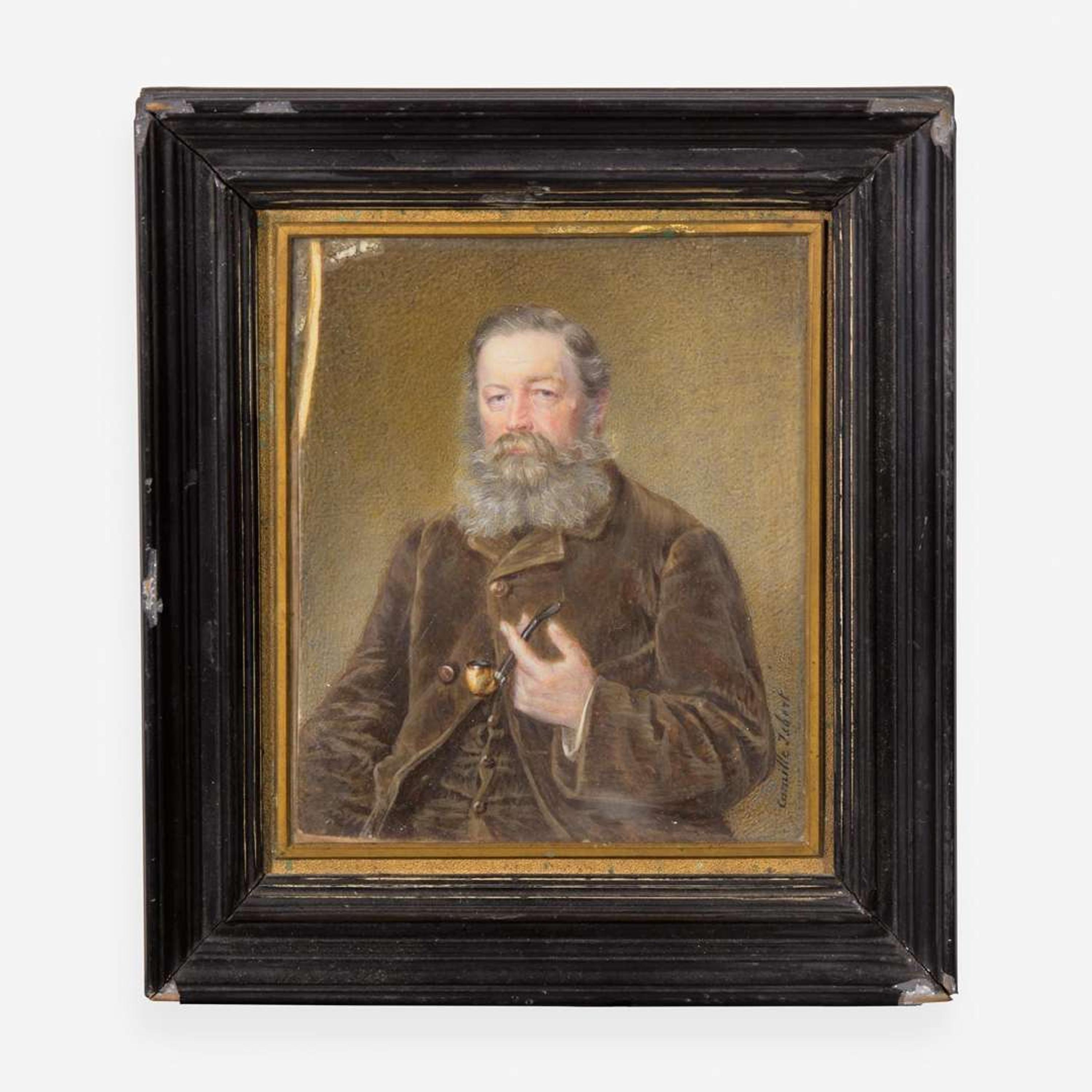 Camille Cornélie Isbert (French, 1825–1911) Miniature Portrait of Mr. Oscar Tartaral