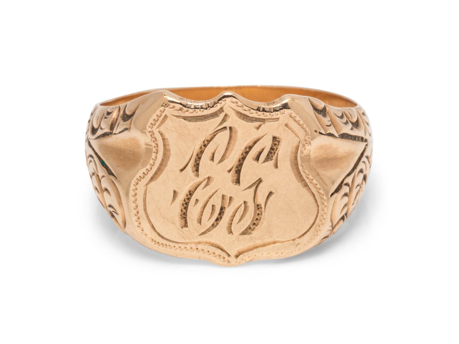A 14 Karat Yellow Gold Signet Ring,