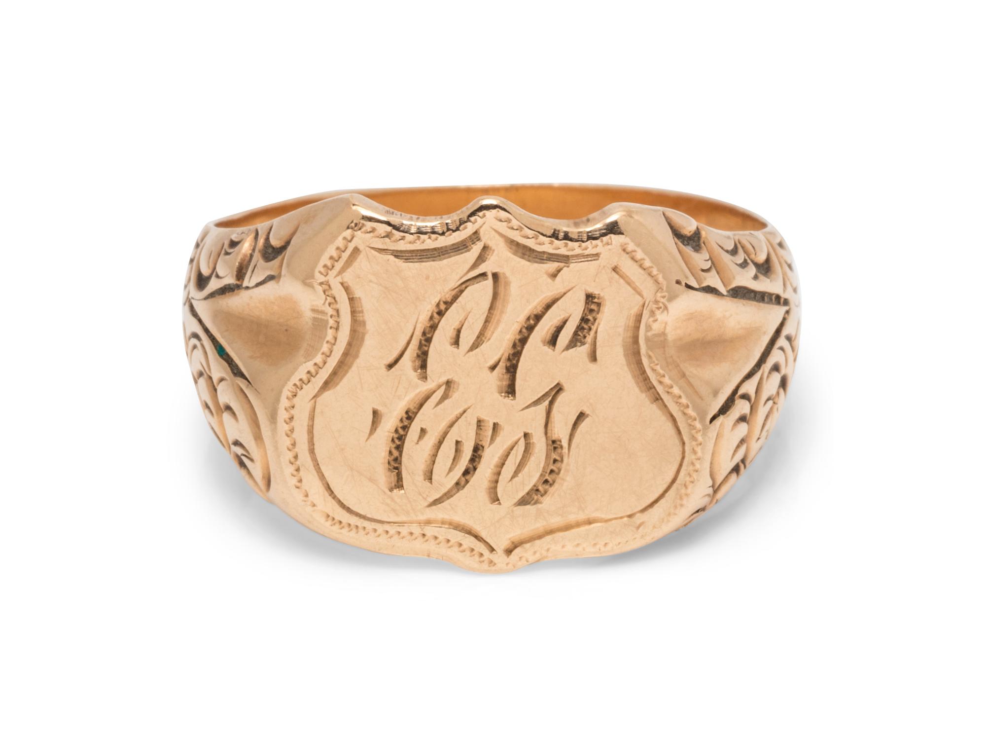 A 14 Karat Yellow Gold Signet Ring,