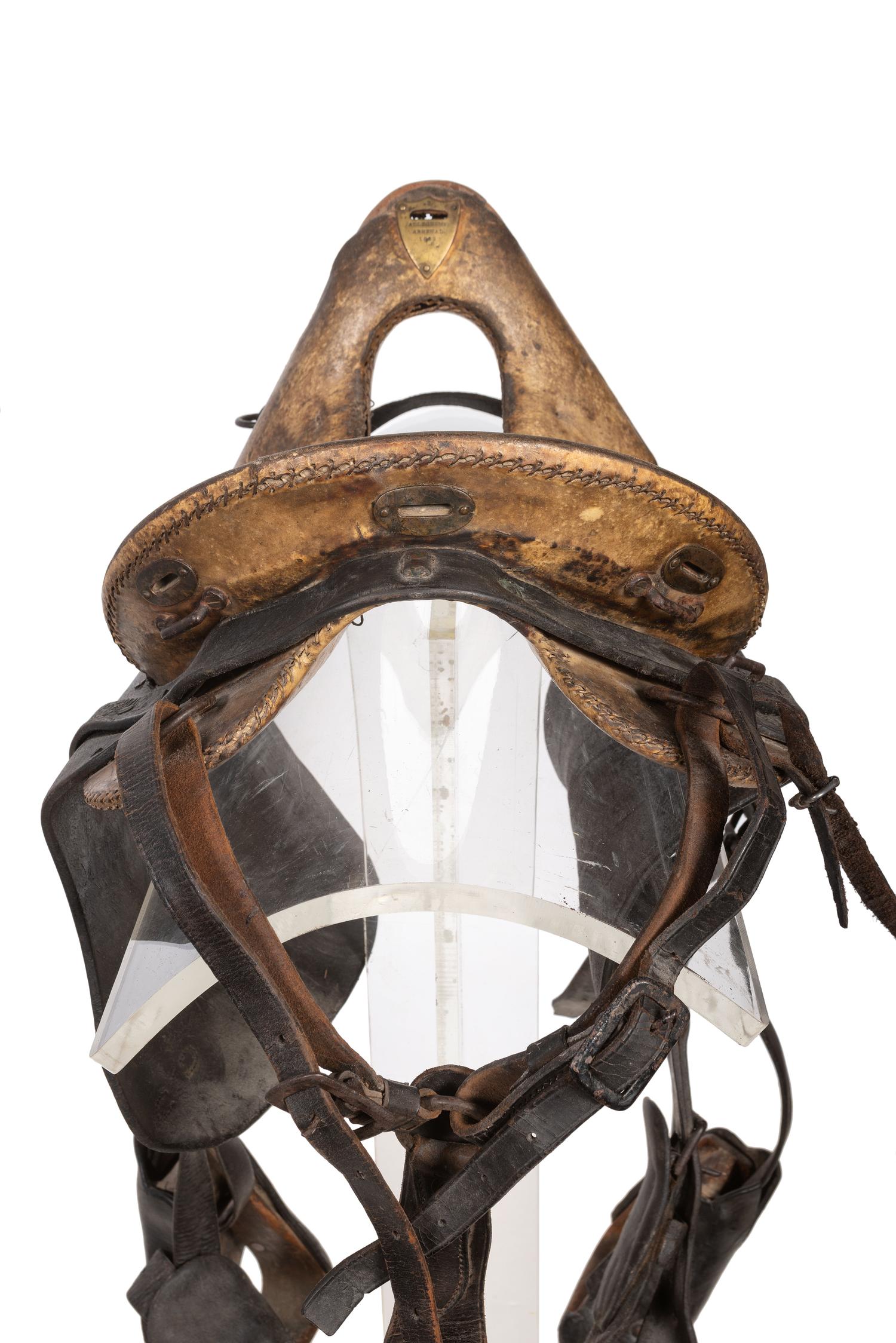 [CIVIL WAR]. Enlisted McClellan Saddle with full rawhide seat, black leather side skirts, and stirrup covers. 1859.
