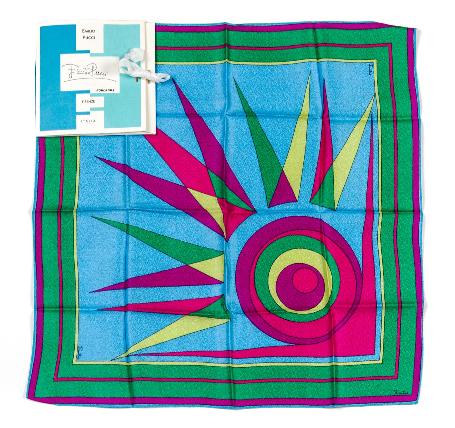 Two Emilio Pucci Print Pocket Squares,