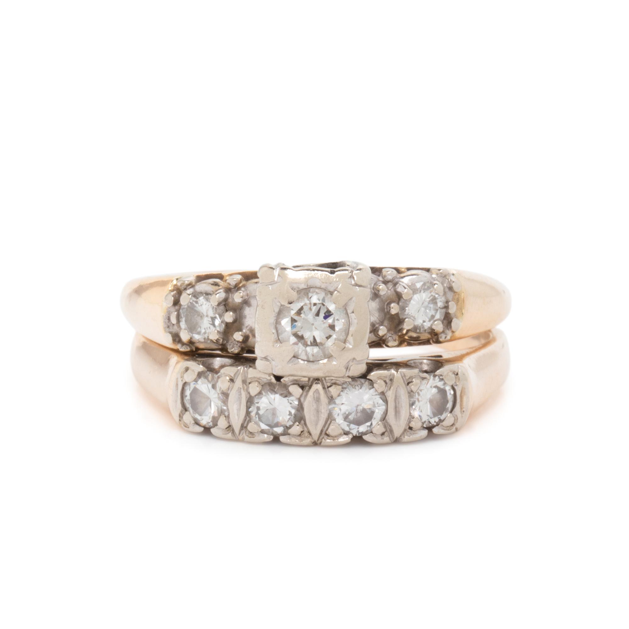 YELLOW GOLD AND DIAMOND WEDDING SET