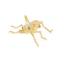 YELLOW GOLD AND DIAMOND GRASSHOPPER BROOCH