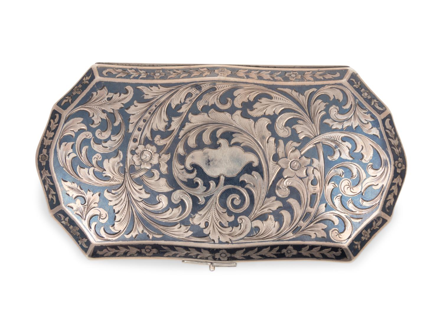 A Russian Niello Silver Cigarette Case