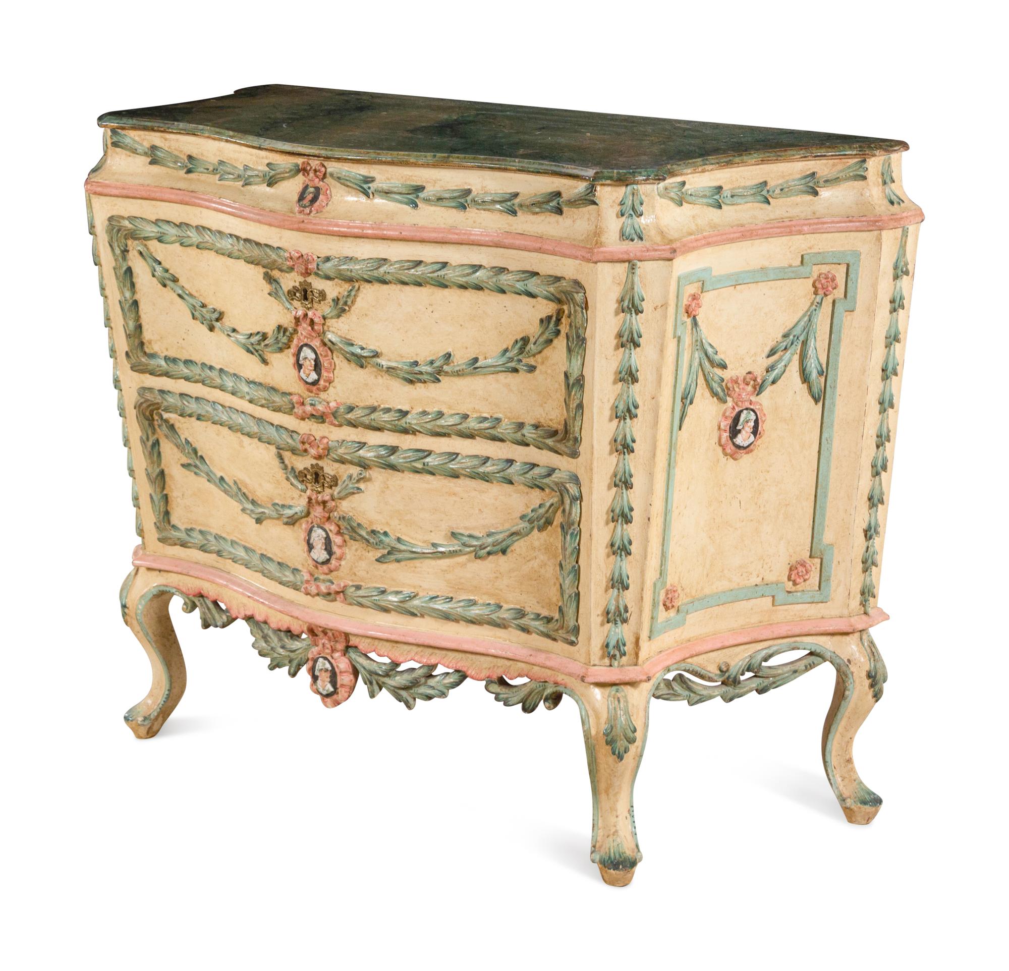 An Italian Painted Chest of Drawers