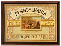 A Pennsylvania Fire Insurance Co., Philadelphia, PA Chromolithographic Framed Tin Advertising Sign