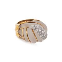 ROCK CRYSTAL AND DIAMOND BOMBE RING