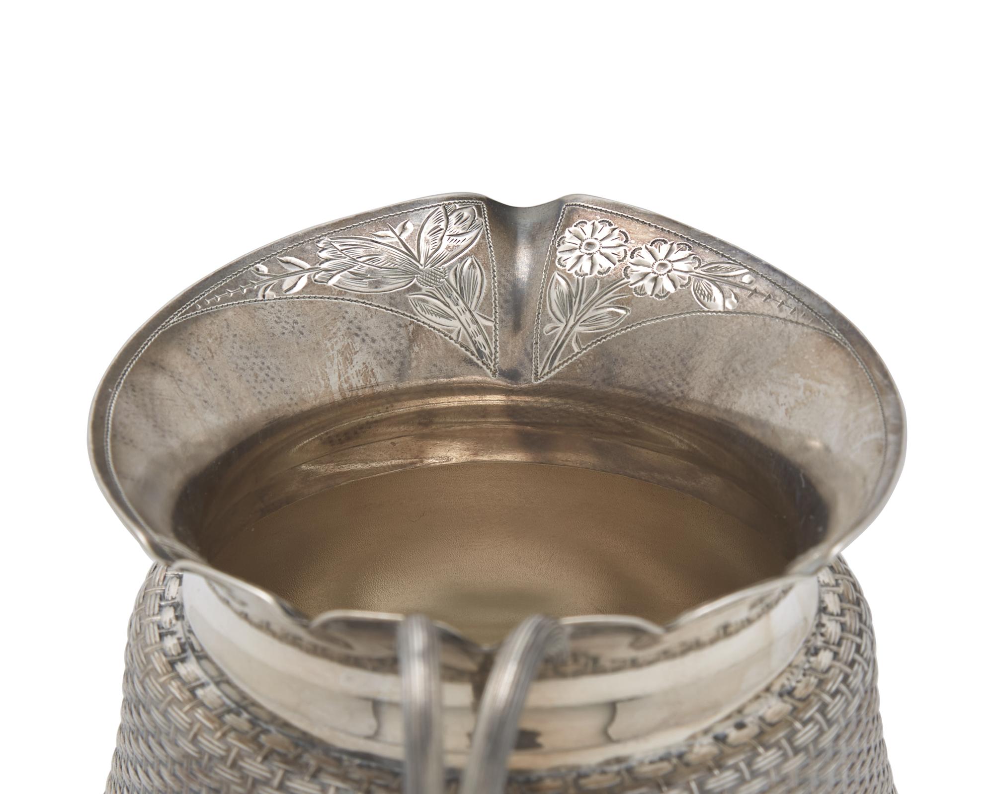 A Three-Piece Sterling Silver "Basket Weave" Tea Service