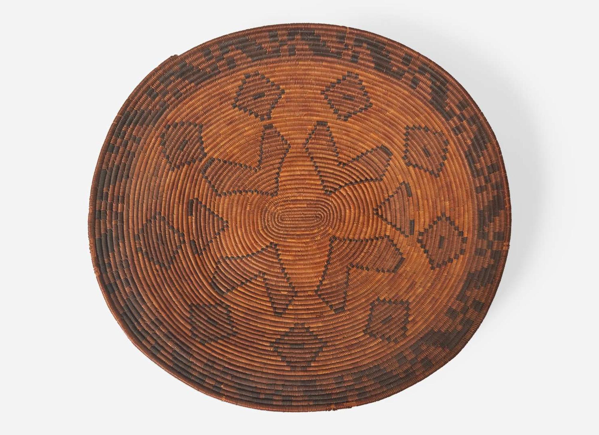A group of four Yokuts woven baskets, California, early 20th century