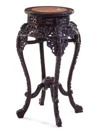 A Carved Rosewood Flower Stand