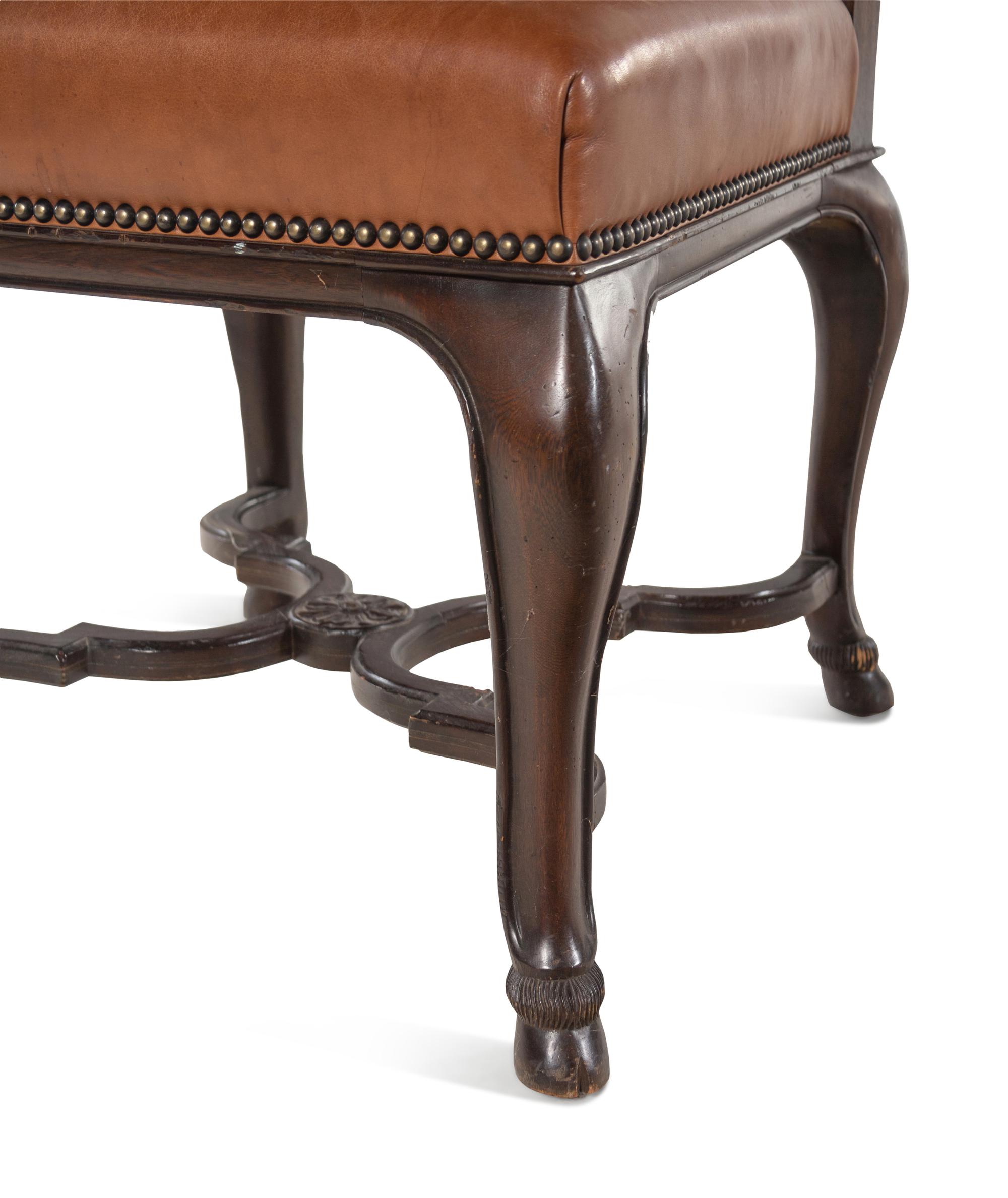 A Set of Eight Ralph Lauren Leather Upholstered Dining Chairs