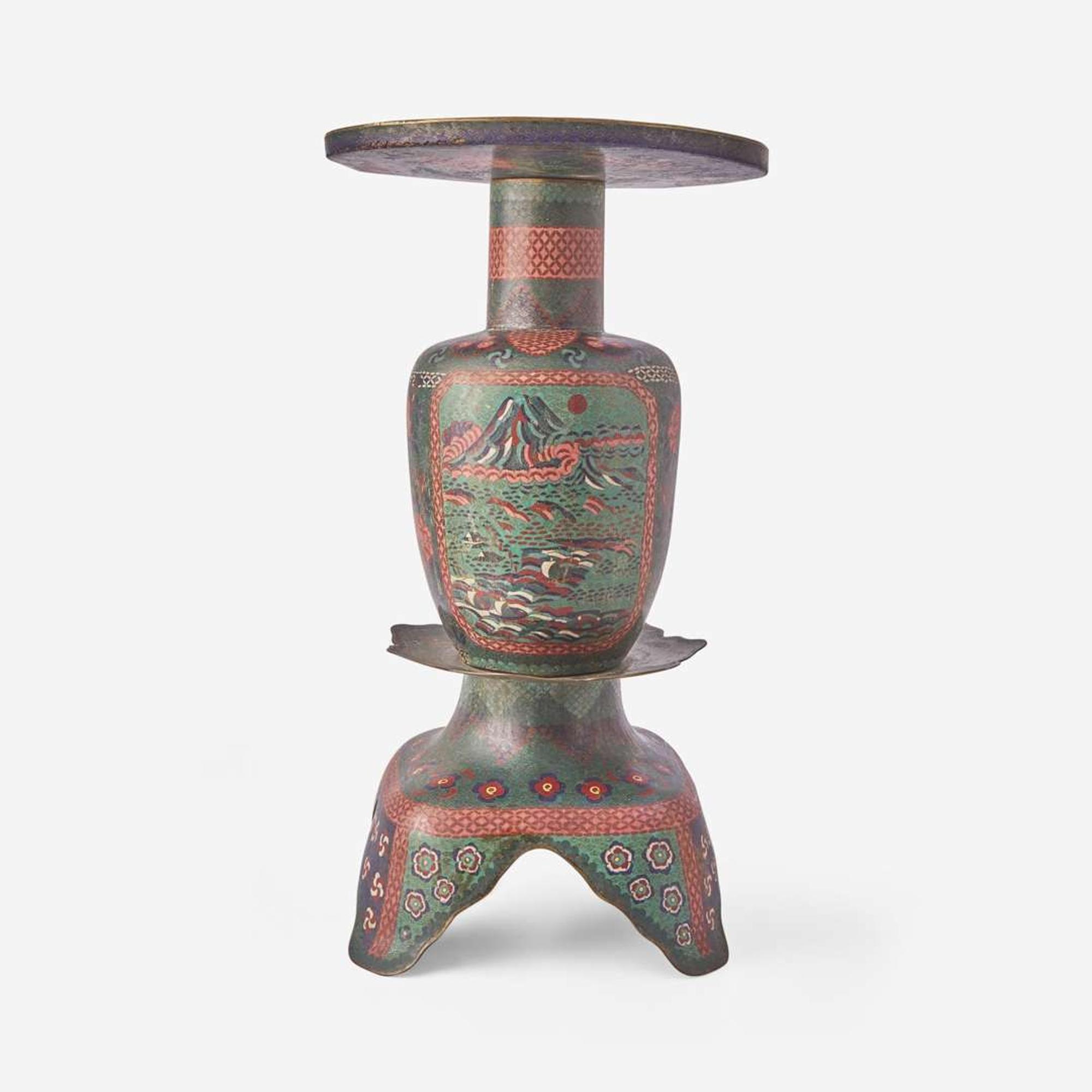 A large Japanese cloisonné ikebana vase 日本掐絲琺瑯大花樽 Circa ?1870-1875